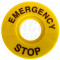 Oznaka z napisom EMERGENCY STOP d=60mm; ABS