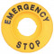 Oznaka z napisom EMERGENCY STOP d=60mm, h=8mm, ABS