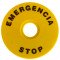Oznaka z napisom EMERGENCY STOP d=90mm; ABS