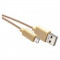 Kabel USB-A / micro USB-B, 2.0, polnjenje, podatki, 1 m, zlata