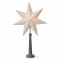 LED dekoracija - zvezda papirna na stojalu,E14, 46×70cm,siva