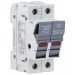 Varovalčno ločilno stikalo za cilindrične varovalke 32A, 10x38mm, Un=400V/690V, AC22B, 2P, LED