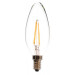 COG LED žarnica-sveča-prozorno steklo 230 VAC, E14, 2 W, 200 lm, C37, 3000K
