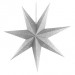 LED papirnata zvezda za obešanje z srebrnimi bleščicami na sredini, bela, 60 cm, notranja