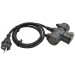 Prenosni trojni razdelilec, gumijasti 250 VAC, 16 A, 3×Shuko, max. 3680 W, IP44, 1,5m