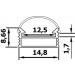 Aluminij. profil za LED trakove, zunanja pritrditev-SET W=10mm, H=2m