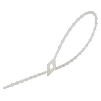 Odvezljiva vezica s kroglicami, bela 200×1,8mm, D=5-59mm, PA6.6, 100 kos, 200N-GY