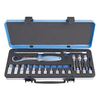 Ključi nasadni 1/2" v kovinski kaseti UNIOR 190BIHX1P10, 4-19mm/20kos, 611946
