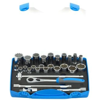 Ključi nasadni 1/2" v pvc kaseti UNIOR 190BI6P28, 10-32mm/28kos, 612162
