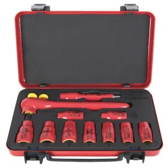 Ključi nasadni 1/2" vde v kovinski kas. UNIOR 190VDE6P11A, 10-24mm/11kos, 612678