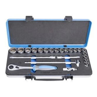 Ključi nasadni 1/2" v kovinski kaseti UNIOR 190BI12P23, 10-32mm/23kos, 615327