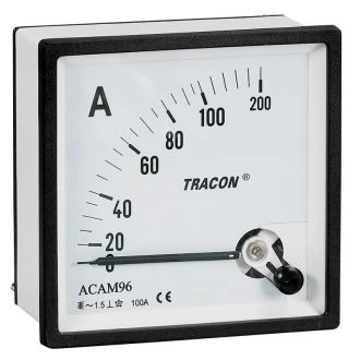 Analogni ampermeter za neposredno merjenje izmeničnega toka, 96×96mm, 5A AC, ACAM96-5