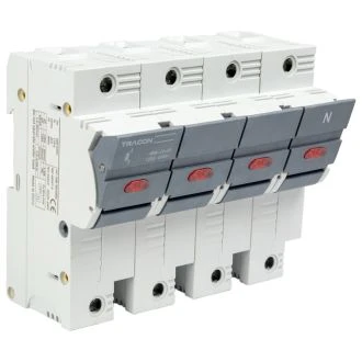 Varovalčno ločilno stikalo za cilindrične varovalke 100A, 22x58mm, Un=400V/690V, 3P+N right, LED, CFBL3P+N100