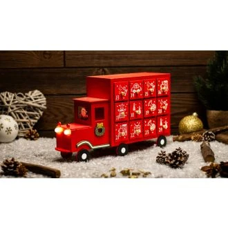 Božični adventni LED koledar, avtomobil, na baterije (X24009) Timer 6+18h, 3LED, 3000K, 2xAAA, CHRACC3WW