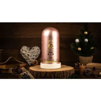 LED božična steklena krogla, hrestač, na baterije Timer 6+18h, 10LED, 3000K, 3xAA, CHRGP10WW