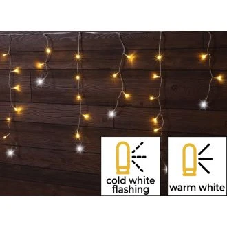 Božična utripajoča zavesa, LED kapljice, zunanja/notranja 230VAC, 5+5M, 125LED, 3,6W, 2600-2700K, IP44, CHRIOSC5WW