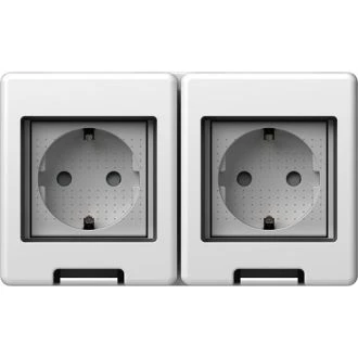 Set vtičnica SCHUKO DVOJNI IP55 2x 2P+E 16A 250V~ 2x2M PW, CM94PW-U