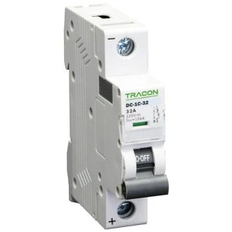 Enosmerni (DC) odklopnik za sisteme PV, 1 polni, C kar. 20A, 220V DC, DC-1C-20