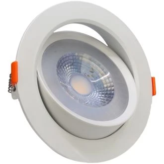 Vgradna LED svetilka, okrogla, v spuščen strop, vrtljiva 200-240 V, 50Hz, 12W, 4000K, 960lm, 38°, IP20, EEI=G, DLCOB12NW