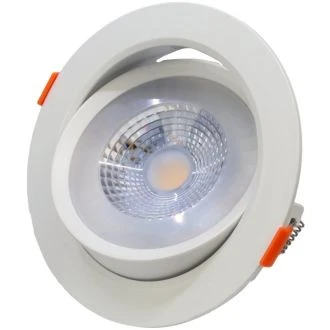 Vgradna LED svetilka, okrogla, v spuščen strop, vrtljiva 200-240 V, 50Hz, 9W, 4000K, 630lm, 38°, IP20, EEI=G, DLCOB9NW