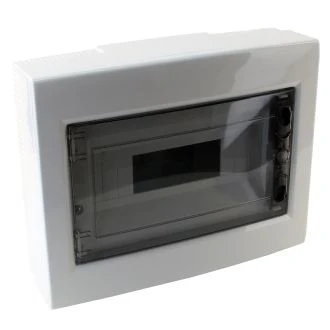 Nadometna razdelilna omara, zatemnjena ravna vrata 1×12 (12) modul, IP40, (H×W×D=260×330×92mm), EDFKS-12/1