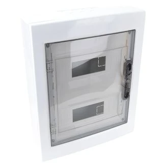 Razdelilna omara, nadomet, ravna zatemnjena vrata,+šina N/PE 2×12 (24) modul, IP40, (L×W×H=415×330×100mm), EDFKS-12/2