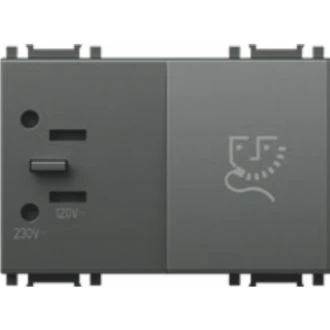 Vtičnica za brivnik 2.5A 230V~/15A 110V~ 3M AT, EM60AT-U