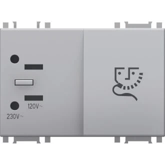 Vtičnica za brivnik 2.5A 230V~/15A 110V~ 3M ES, EM60ES-U