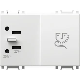 Vtičnica za brivnik 2.5A 230V~/15A 110V~ 3M MW, EM60MW-U