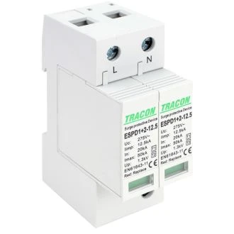 AC prenapet. odvodnik tipa T1+T2, zamenljiv zaščit. element Uc:275V; Iimp:12,5kA; In:20kA; Imax:50kA; Up:1,3kV; 2P, ESPD1+2-12.5-2P