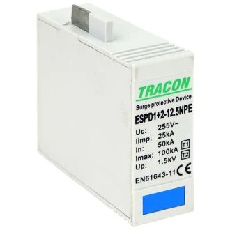 Vložek AC prenapet. odvodnika tipa T1+T2, 12.5 NPE Uc:275V; Iimp:12,5kA; In:20/40kA; Imax:50kA; Up:1,3kV, ESPD1+2-12.5NPE