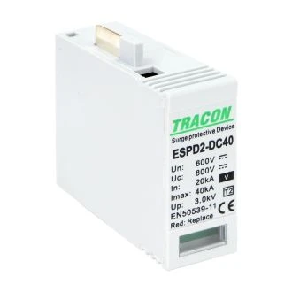 Vložek DC prenapet. odvodnika tipa T2, V, 600 V Ucpv: 800V; In:20kA; Imax:40kA; Up:2,6kV; Var, ESPD2-DC40-600V
