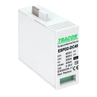 Vložek DC prenapet. odvodnika tipa T2, VG, 600 V Ucpv: 800V, In:20kA, Imax:40kA, Up:2,6kV, Var+GTD, ESPD2-DC40-600VGO