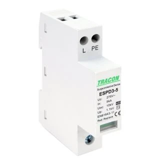 AC prenapet. odvodnik tipa T3, vgrajen zaščit. element Uc:275V; In:5kA; Uoc:10kV; Up:1,2kV; 1+1P, ESPD3-5-1+1P