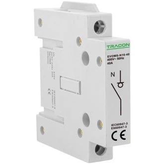 N pol k vrstnemu ločilnemu stikalu EVOMS 400V, 50Hz, 40A, 1P, 10-16mm2, EVOMS-N16-40