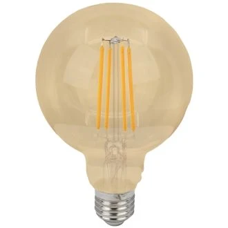 COG LED žarnica, bučka, zlato steklo 230 VAC, E27, 7W, 800 lm, G95, 2500K, EEI=E, FILGG958W