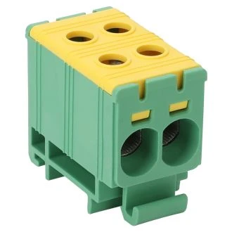 Odcep. vrst. sponka za glavni vod na montažni tir, zelen-rum 2.5-35mm2, max. 1000VAC, 1500VDC, max.135A, FLEAL-35/2ZS
