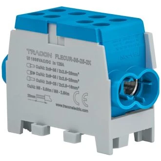 Odcep.vrst.sponka za glavni vod na mont. tir,modra,licenčna 6-35mm2, max. 1000VAC/DC, max.125A, FLECUR-35-25-2K