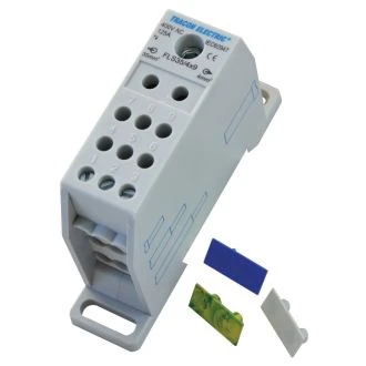 Odcepna sponka za glavni vod, montaža na letev, siva, 1×35mm2 / 9×4mm2, 400V, 125A, FLS35/4X9