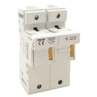 Valjasto podnožje varovalke 2P; 22x58 mm; 100 A, HBA-2P-100