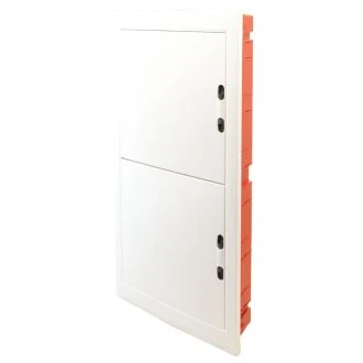 Podometna razdelilna omara - plastična, bela ravna vrata 4×18 (72) modul, EDSSN-18/4