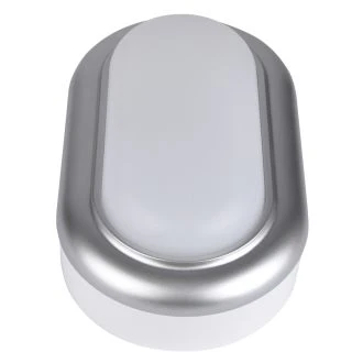 Ladijska LED svetilka-plastična, ovalna, srebrn okvir 230 V, 50 Hz, 8 W, 4000 K, 560 lm, IP54, ABS+PC, EEI=G, LHLMOS8NW