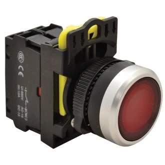Svetleče tipkalo, rdeče 1×NC, 5A/230V AC-15, IP65, LED 230V AC/DC, NYG3-LR