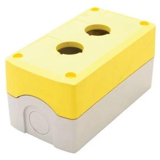 Sestavljeno ohišje za tipko, rumeno, dvojno d=22,5, IP65, 2×PG-13,5, NYGD-2YE