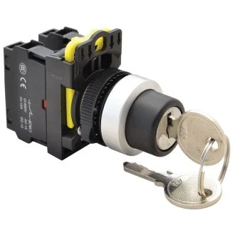 Stikalo s ključem, levo-desno OFF, dvo-pozicijsko, povratna vzmet 1×NO+1×NC, 5A/230V AC-15, IP65, NYK3-K24