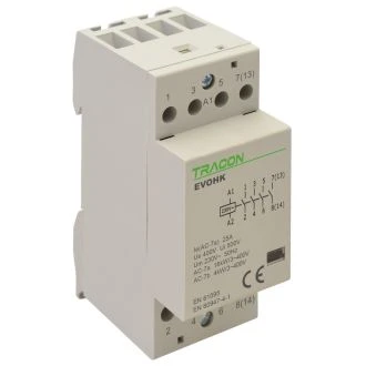 Inštalacijski kontaktor 24V, 50Hz, 2 Mod, 4×NO, AC1/AC7a, 25A, EVOHK4-25-24