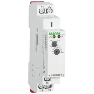 Rele odpustne zakasnitve, krmiljen z napajalno napetostjo AC/DC 12-240V, 0,1s-10m, 16A/AC1, 250VAC/24VDC, NARIDOFFS