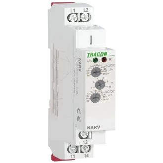 Kontrolni rele napetosti za 1F AC/DC 110-240V, U> U< = 65-260V, t=0,1-10s, NARV1