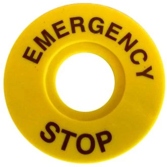 Oznaka z napisom EMERGENCY STOP d=60mm; ABS, 10 kos, NYG3-ES60