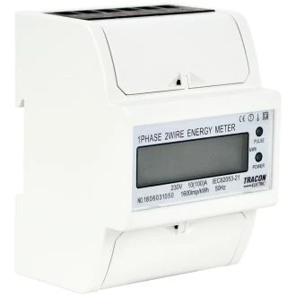 Enotarifni neposredni števec el. energije, 1F, LCD, 4M 230VAC / 10(100)A, TVOF14